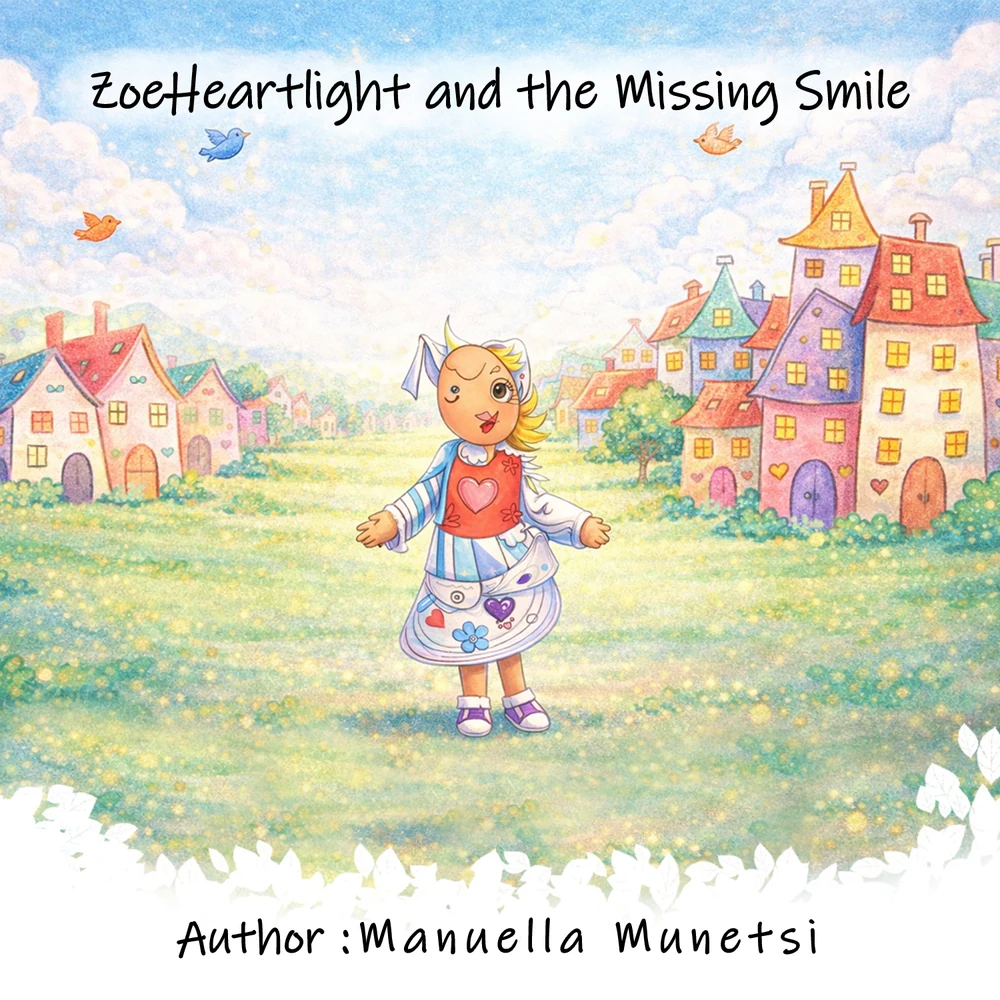 Published client book cover: Zoe Heartlight and the Missing Smile by Manuella Munetsi